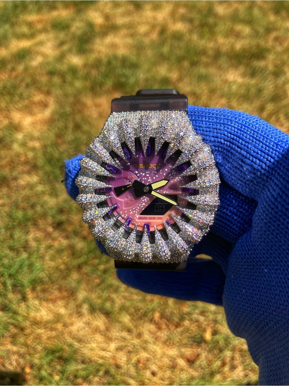 BUSSDOWN Moissanite Custom G Shock Silver Galaxy Colorway